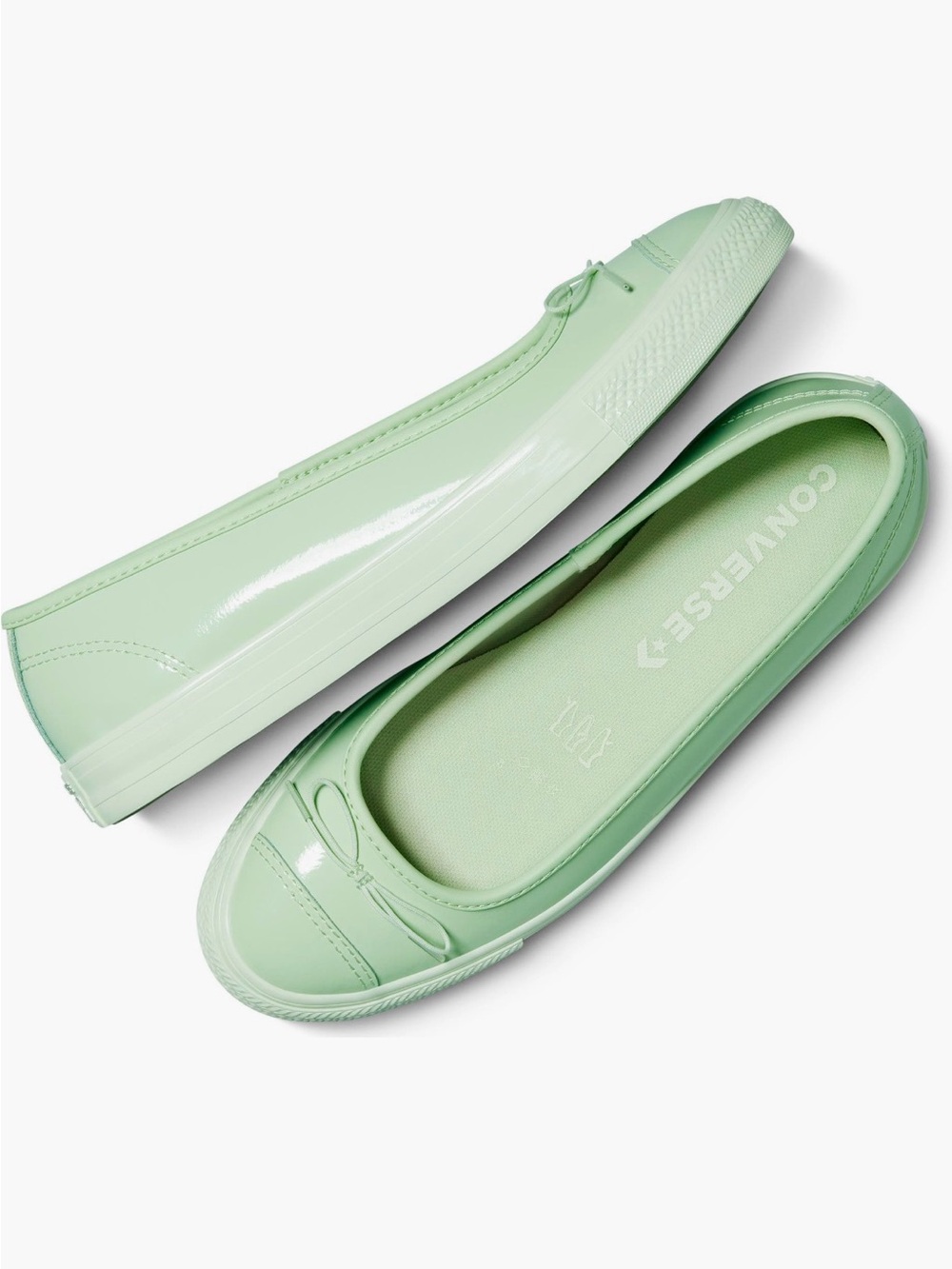 NWOB Converse  Green Chuck Taylor All Star Dainty Ballerina Patent Leather Flat
